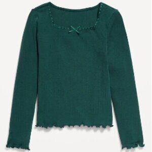 Old Navy Long-Sleeve Square-Neck Ribbon-Bow Top for Girls